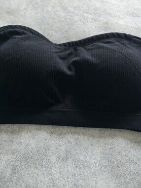 Seamless Strapless Bandeau Bralette XL  - Black